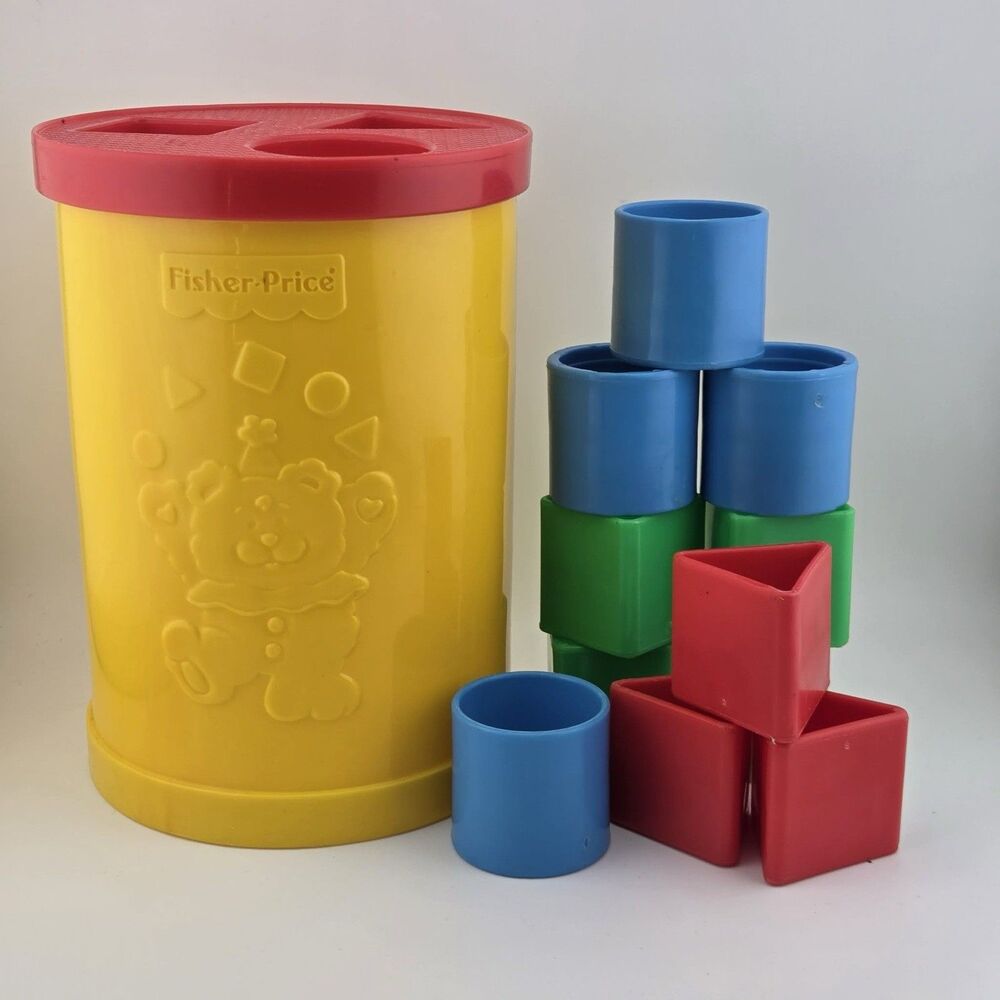 Fisher Price Baby's First Blocks Shape Sorter 1977 1997 With 11 Blocks
